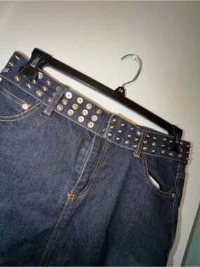 Classic Dark Denim Straight Skirt